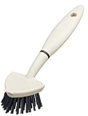 KitchenCraft Natural Elements - Brosse à Casserole Éco-Responsable, Plastique Recyclé et Poils en Paille Anti-Rayure, Gris, 22 cm