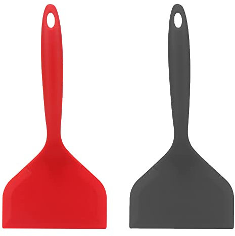 2 Pcs Nonstick Pancakes Shovel Non Stick Heat Resistance Food Grade Silicone Wide Turner Fried Flexible Turner for Omelettes Fish Pancakes Pizza Crepes Brownies and More