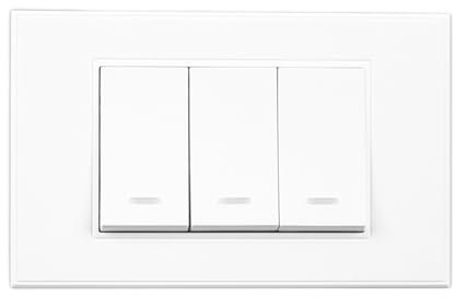 Interruptor Zigbee de 110-220V, Interruptor de luz Inteligente sin Cable Neutro, botón pulsador, Control de Voz, Interruptor de Pared for Asistente de Google Alexa (Color : 3 Gang)