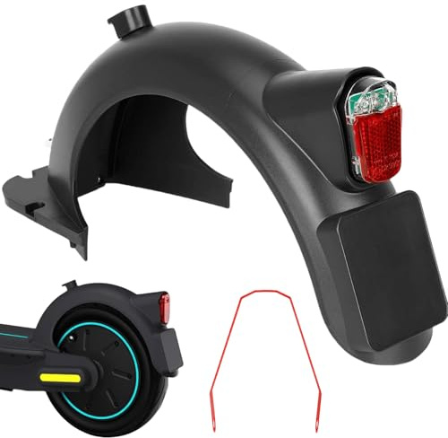 Leikurvo Patinete eléctrico Guardabarros trasero con guardabarros trasero Soporte de metal: Guardabarros trasero trasero con luz trasera LED para Segway Ninebot Max G30 / G30LP / G30LE / G30LE II