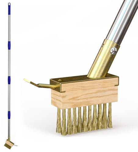 PCVANLEY 150CM Edelstahl Moosentferner Puller Garten Bürste Bürste Werkzeug, Fit für die Reinigung Deck Pflaster Gehweg, Block Pflaster