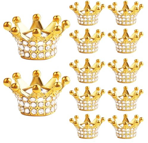 12 toppers per torta a corona, parti sparse per mini corona Abeillo, decorazione per torta riutilizzabile, topper per torta, decorazione per torta ragazza, accessori scintillanti per piccola corona