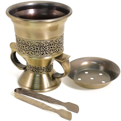 BEYLAB Weihrauch Harz Weihrauchkohle Räucherstäbchenständer, Bakhoor Räuchergefäß Halter, ideal für Aromatherapie, Yoga und Spa, Zuhause Kirche - Bronze