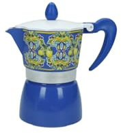 BRANDANI Caffettiera citrus blu tre tazze induzione alluminio