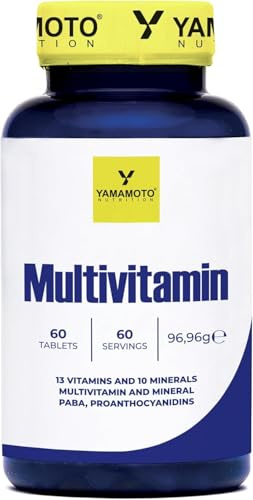 Yamamotò MultiVitamin 60 unità - multivitaminico completo e multi minerali- Senza Glutine e Senza Lattosio