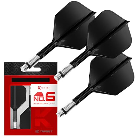 Target Darts K-Shift N.º 6 Integrado Vuelos y Ejes | K Shift N.º 6 Vuelo y Eje Sistema, Negro – K-Flex Intermedio Shift Spin Base, Shift Giratoria Base, Profesionales Dardos Accesorios