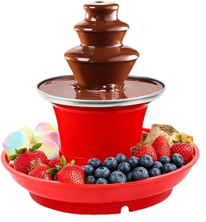 3-nivåer chokladfontän med fruktfack, chokladfonduset elektrisk | Mini chokladflöde, chokladfontänmaskin för fester