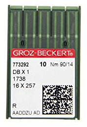 GROZ-BECKERT 10er Packung Nähnadeln DBx1 mit Rundkolben und Rundspitze für Industrienähmaschinen (Nm. 90/14)