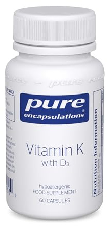 Pure Encapsulations Vitamin K with D3 - Hypoallergenic Formula with Vitamin K1, K2, and D3 - for Bone and Arterial Health - 60 Capsules