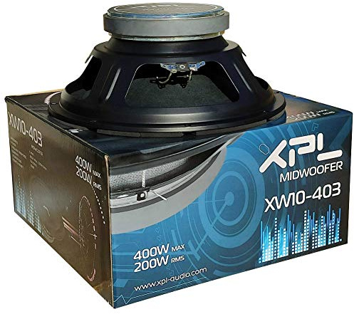 1 MIDWOOFER XPL XW10-403 XW10 403 altoparlante diffusore medio basso 25,00 cm 250 mm 10 200 watt rms 400 watt max 4 ohm 105 db auto nero, 1 pezzo