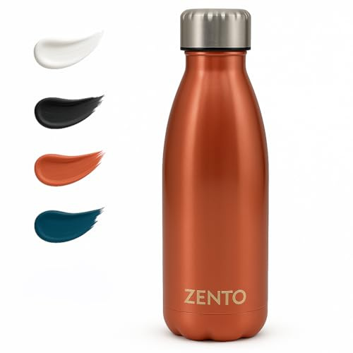 Zento Stainless Steel Insulated Vacuum Water Bottle–500ml, Thermo-Shield Technology, BPA-Free, Cold for 24 Hours & Hot for 12 Hrs, Reusable Drinking Bottle with Multi-Purpose Use (Metallic Rose Gold)