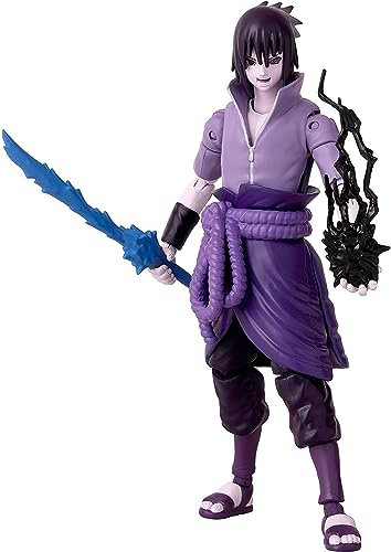 BANDAI Anime Heroes - Figura de acción de Uchiha Sasuke Rinnegan/Mangekyo Sharingan | Figura de Sasuke de 17 cm con manos y accesorios adicionales | Naruto Shippuden Anime Figuras de acción para niños