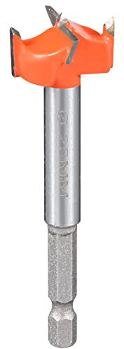 Broca Forstner para Madera Blanda 25mm, Metal Duro Forstner Broca Fresadora, Taladro de Madera Acero Cortador Herramientas, Vástago Hexagonal 8mm, Accesorio para Trabajos de Madera Fina