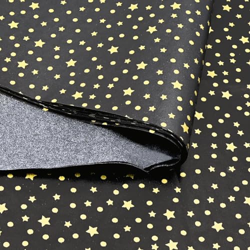 50 unidades de papel de seda de estrella negra y dorada de 50 x 35 cm, papel de regalo de estrellas a granel para bodas, cumpleaños, bricolaje, regalos, decoraciones de Navidad
