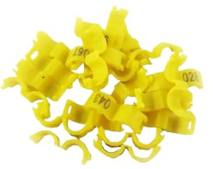 20Set Inner 2.7/3/4/4.5/5Mm Bird Dove Pigeon Parrot Leg Rings Small Birds Foot Rings Bird Clip Ring,yellow,4mm