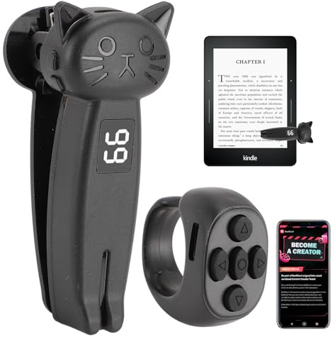 Fjärrkontroll Page Turner för Paperwhite EReader Phone Tablet, Video Selfie Ta Bilder Kamera Videoinspelning Fjärrutlösare, Page Turner Clicker för Pad Läsa Romaner