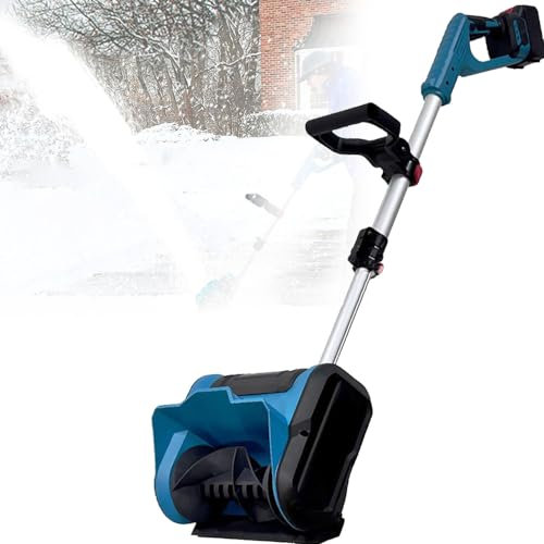 Barredora de Nieve eléctrica, máquina quitanieves Manual con batería de Litio, quitanieves portátil Plegable de Alta Potencia de 1200 W, Adecuada para Patio Trasero de casa, Superficie de Carreteras