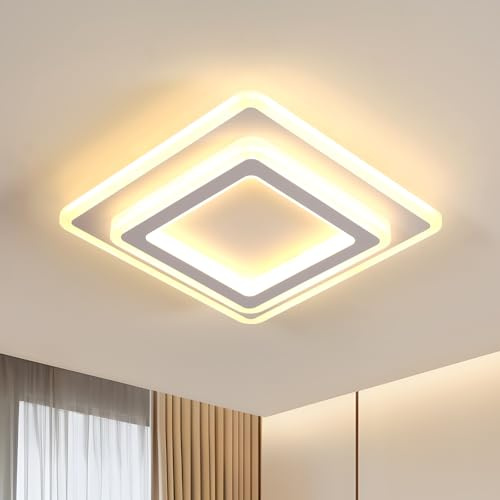 Goeco Plafoniera LED Soffitto Quadrata 44W 4950LM 3000K 30CM, Bianco