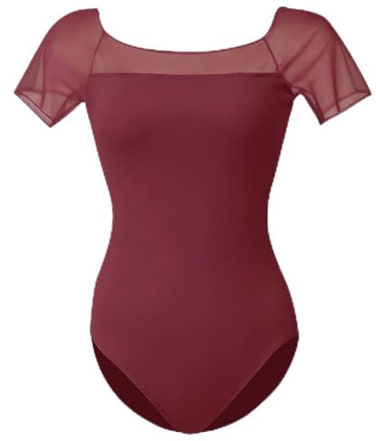 ROYAL SMEELA Body da Danza Classica per Donna Adulta con Maniche Corte in Tessuto Rete e Nylon body balletto