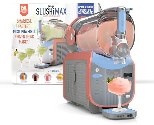 Ninja SLUSHi Max XXL Smart Frozen Drink Maker, Top Performance, Smart Technology, Party-Size 150 Oz Capacity, No Ice Needed, 6 Programs, Ideal Temp, Texture up to 12 Hours, Peach, FS605