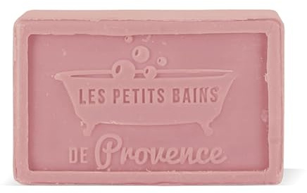 Savon de Marseille 100g Framboise Pivoine – Pain Solide Naturel – Les Petits Bains de Provence – Enrichi en Huile d’Olive – Fabriqué en France – Savon Parfumé Corps et Mains
