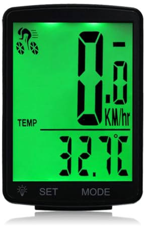 Fegtrtyoa Computador para Bicicleta con Velocímetro Retroiluminado, Pantalla Multifuncional para Ciclismo, para Uso Diurno y Nocturno, Mide la Velocidad y la Distancia