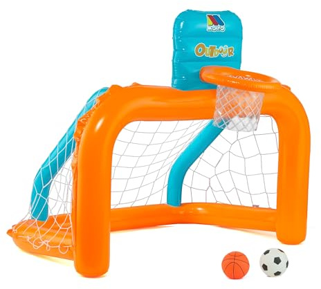 Molto - Porta da Piscina Giocattolo con canestro Splash And Score, Porta Gonfiabile, per Giardino o Piscina, Include gonfiatore e 2 palloni, Giocattoli educativi, + 3 Anni