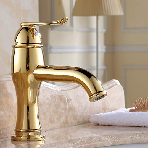 YHSGY Robinets de cuisine Laiton Plaqué Or Salle De Bains Robinet Robinet Mélangeur Chaud/Froid Robinet Évier Robinet Mitigeur Monotrou Monotrou Robinet De Baignoire Torneira