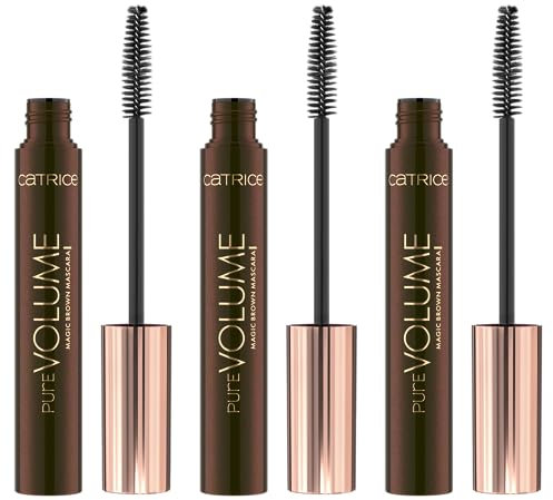 Catrice Pure Volume Magic Brown Mascara, Nr. 010, Schwarz, langanhaltend, volumengebend, Expressergebnis, natürlich, vegan, ohne Mikroplastikpartikel, Nanopartikel frei, ohne Parfüm, 3er Pack (3x10ml)