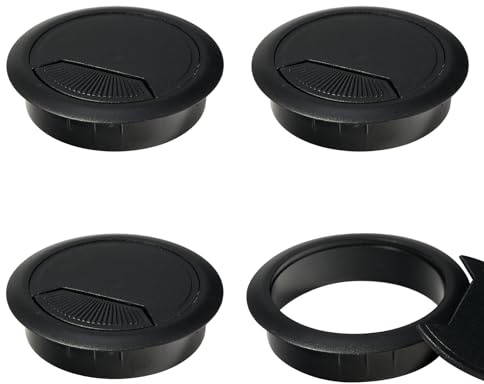 4 Pcs Desk Grommet 60mm, Desk Cable Grommet, Desk Cable Hole Cover, Cable Grommet, Desk Hole Cover (Black)