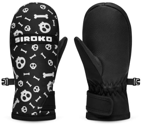 SIROKO - Muffole da neve per Bambini Spook - 11-12 (152 cm) - Nero/Bianco
