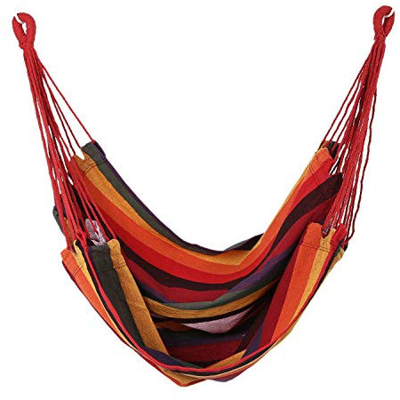 Xptieeck Hängesessel Hängesessel Schaukelstuhl Sitz mit 1 x Seil zum Aufhängen für drinnen und draußen, Garten (Regenbogen)