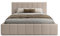 FEDVE Bett 180x200 Beige - Handorf Polsterbett Mit Bettkasten - Doppelbett Mit Stauraum - Schlafzimmer Bett