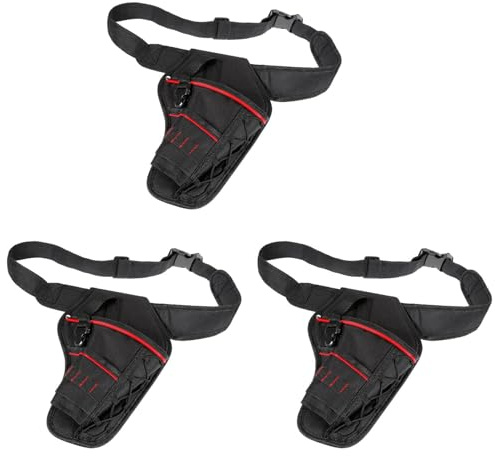Uikdjgu 3X Fondina per Trapano Impermeabile Impact Driver Porta Trapano Borsa per Utensili Elettrica Multifunzione con Cintura In Vita per Cacciavite A