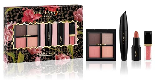 Ted Baker The Full Flourish Gift, 4x Eyeshadows, Mascara, Lipstick & Lip Gloss, Luxury Makeup Gift Set for Her, Delightful Cosmetic Gift Set for Women