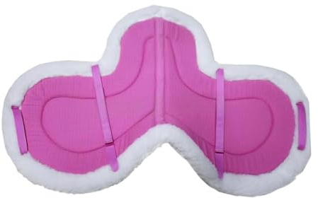 Perfeclan Almohadilla para Silla de Montar de, Almohadilla para Silla de Montar a Pelo, Antideslizante, Gruesa, Cómoda, Forro Suave, Alfombrilla para Monta, Rosa