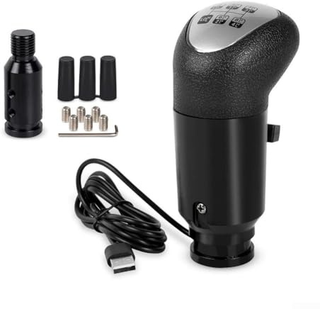 USB Gear Stick for Truck Simulator Games (ETS2/ATS) - Compatible with Logitech G29/G27/G25 - Plastic and Aluminium Alloy Racing Gear Shifter