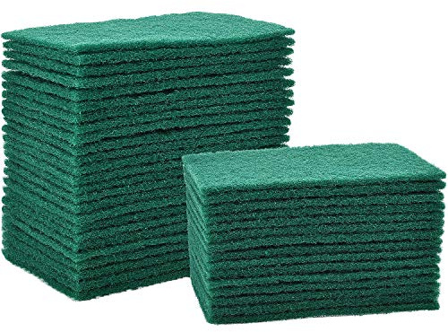Jetec Scrub Pads Scouring Pads Sponge Dish Scrubber Scouring Cleaning Non Scratch for Kitchen Dishes Cleaning(Green,40 Pieces)