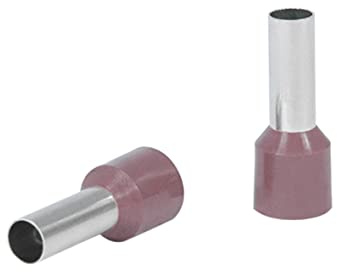 DEBFLEX - Terminale per filo elettrico pre-isolato 10 mm² - Capocorda a crimpare per cablaggio elettrico - Connettore elettrico - Metallo - Marrone - Confezione da 10 punte