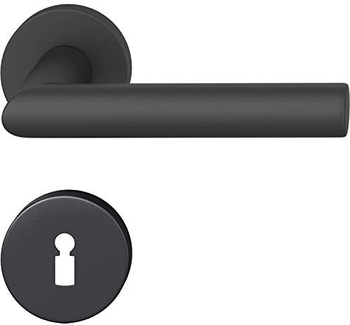 FSB Drückergarnitur 121076 ASL - Türgriffe mit Rosetten BB, Alu schwarz matt