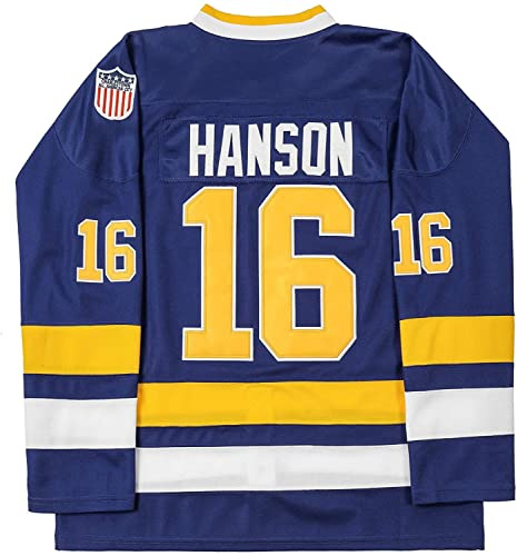 Youth Hanson Brothers #16 Steve Charlestown Chiefs Slap Shot White Moive Hockey Jersey Stitched Letters and Numbers S-L