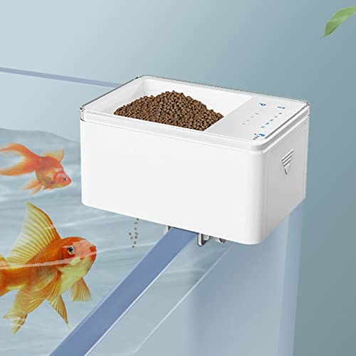 ZYLLZY Mini distributeur automatique de nourriture pour poissons - 70 ml - Blanc - Réglable - Pour aquarium en vacances