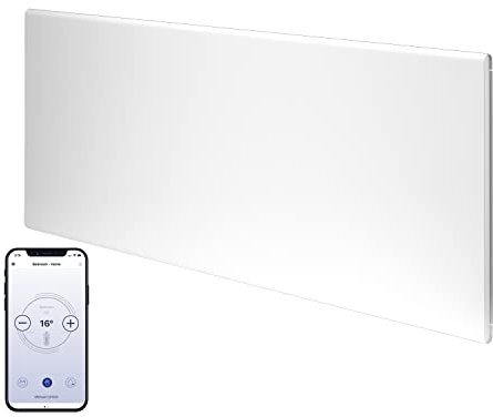 Adax Neo Smart Wifi Electric Panel Heater/Convector Radiator With Timer. Smartphone Control, Splash Proof, Economic, Modern, Designer, 1000w Compact (420 x 550 mm), White