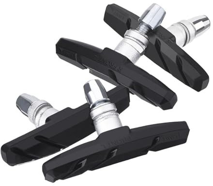 4 Stück Bremsschuhe V-Brake Bremsbeläge ür Seitenzugbremse V-Bremse U-Bremse mit Bolzen, symmetrischem Gewinde und Befestigungsmaterial