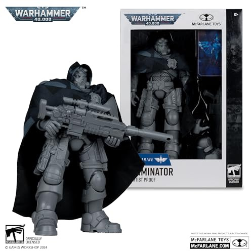 McFarlane Figura Space Marine Eliminator Artist Proof de Warhammer 40000, Videojuego Online, Escultura para Pintar articulada de 18 cm, Wave 9, Bizak (64380964)