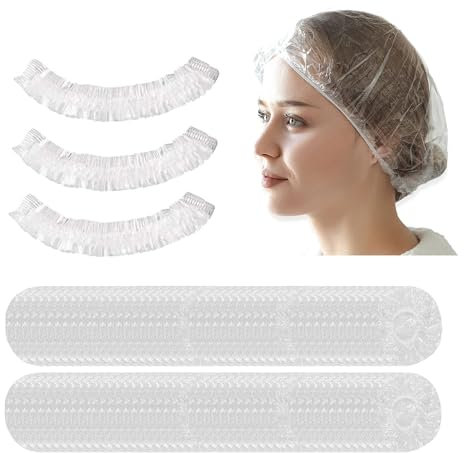 Duschhaube, 100 Stücke Einweg Duschkappe, Duschhaube Damen, Durchsichtige Elastische Duschhauben, Wasserdichte Haarduschhaube, Haarhaube für Zuhause Hotel Reise Salon Spa Dusche