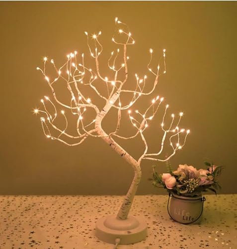 ROTRES LED Baum Lichter, 108 LEDs Birke Lichterbaum Innen, Warmweiß Verstellbare Äste, Dekobaum Belichtet Baumbeleuchtung Deko, für Zuhause Party Geburtstag Weihnachten Innendekoration