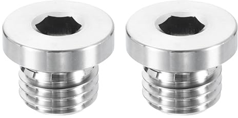 sourcing map 2pcs 304 Stainless Steel Pipe Plug Fitting M16x2 Metric Male Thread Inner Hex Head Cap Hexagonal Head Bung Plugs Fittings with Seal Ring for Air Water Oil Gas Tube