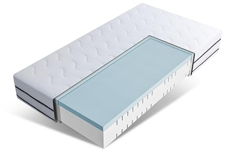 EGO Home Matratze 140x200 cm Härtegrad H2/H3 7-Zonen Kaltschaummatratze 16cm mit Gel Memory Foam
