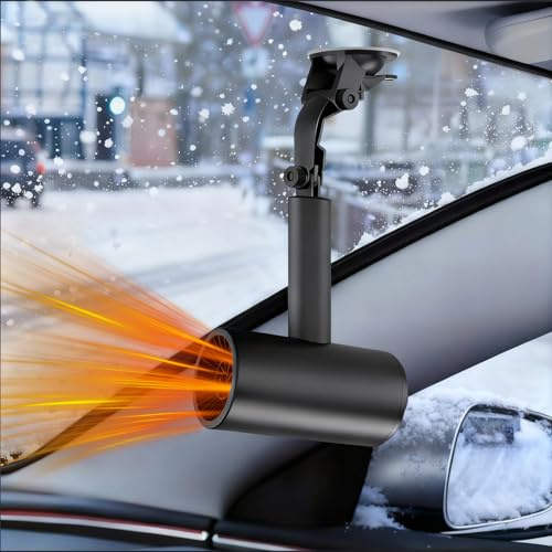 OBEST Riscaldatore Portatile Auto 12V，Riscaldamento per Auto，Sbrinatore Parabrezza con Ventosa，Riscaldamento Rapido e preciso con Dispositivo Portatile